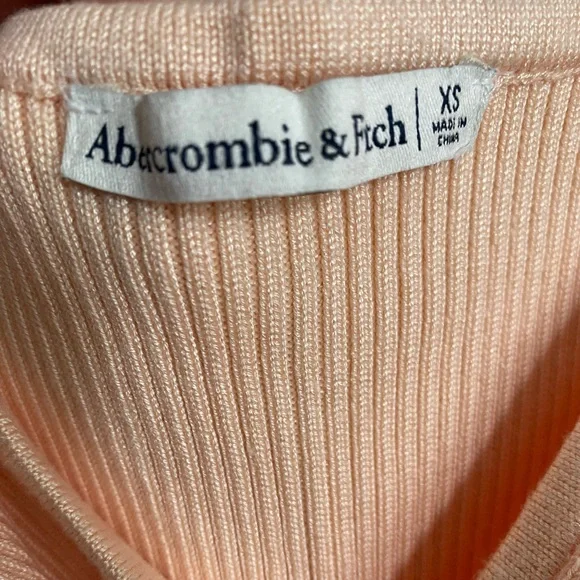 Abercrombie & Fitch Knit Tube Top Peach Front Knot Tie Size XS - Picture 6 of 7